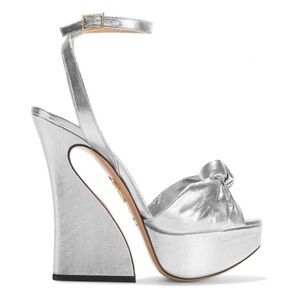 Charlotte Olympia Vreeland Lamé Platform Wedge Sandal Size 39.5